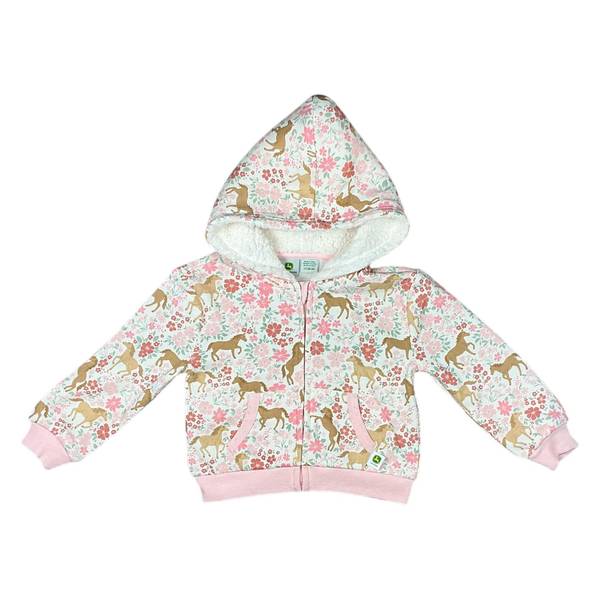 Photo of Toddler Girls' All-Over Horse/Floral Print Zip Hoodie