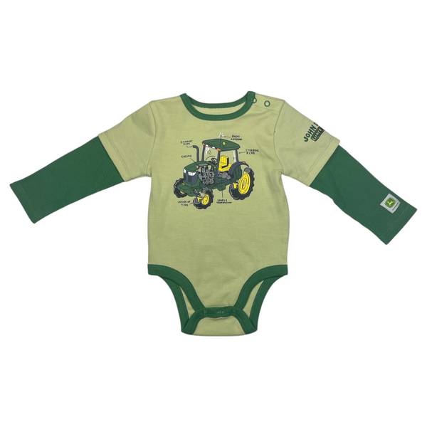 Photo of Infant Boys Tractor Diagram Long Sleeve Layered Bodysuit