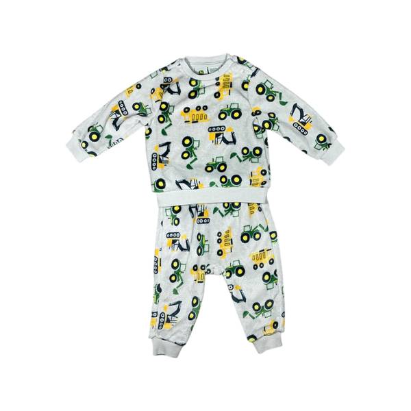 Photo of Infant Boy's Fleece 2-Piece Tractor Print Pajama Set