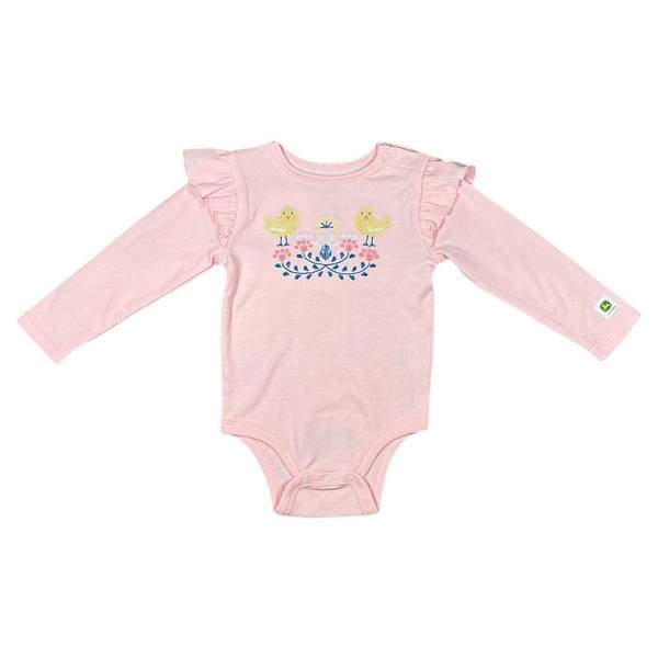 John Deere Infant Girl's Ruffle Shoulder Chick Bodysuit
