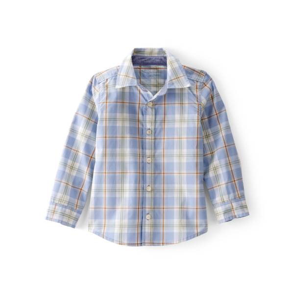 Photo of Toddler Boy's Poplin Plaid Button-Front Shirt