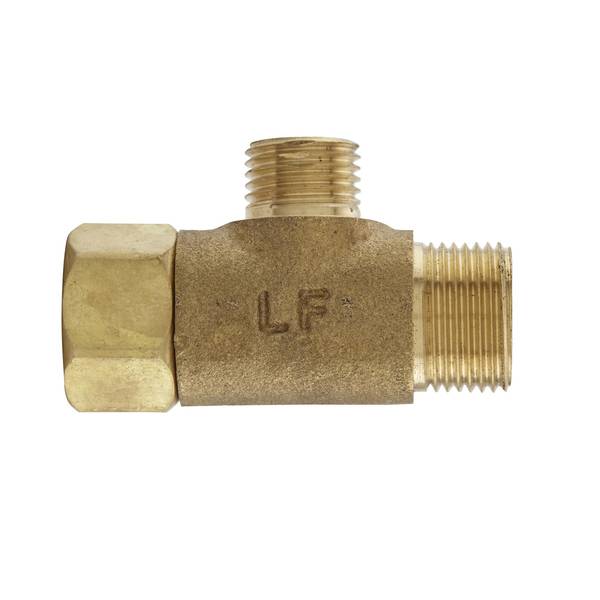 Photo of Add-A-Tee Adapter - 3/8" OD x 3/8" OD x 1/4" OD - Rough Brass - Lead Free