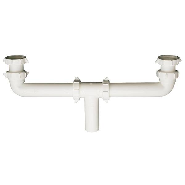 Photo of Double Sink Center Outlet Sink Waste