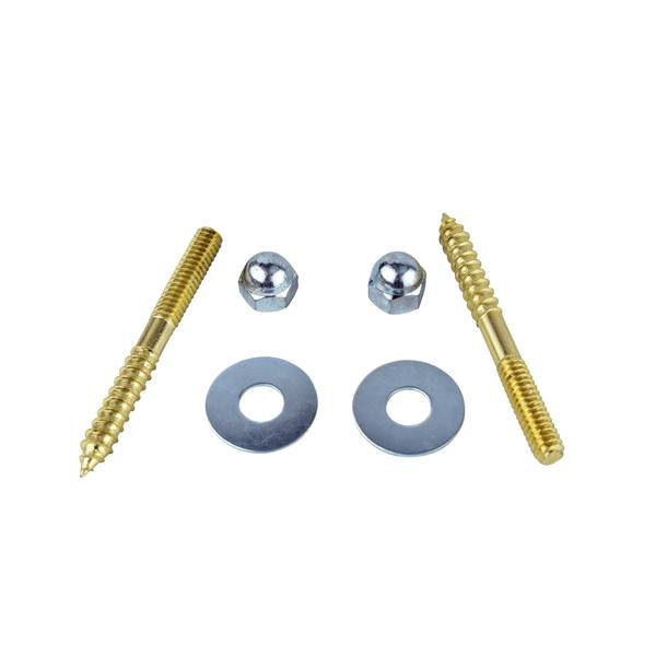 Photo of Tank to Floor Screw Set - 1/4" x 2-1/2" - Brass Plated - 2 Pack