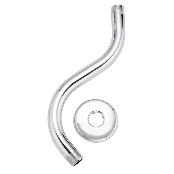 Photo of S-Shaped Shower Arm with Flange - Chrome Finish