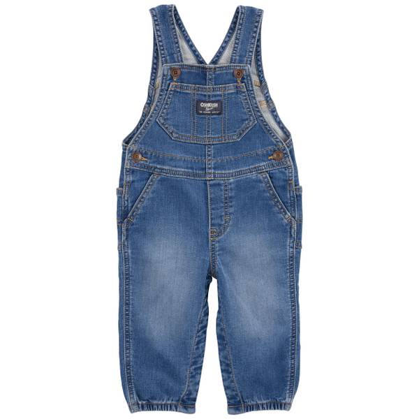 Photo of Infant Boy's Knit-Like Medium Wash Denim Overalls