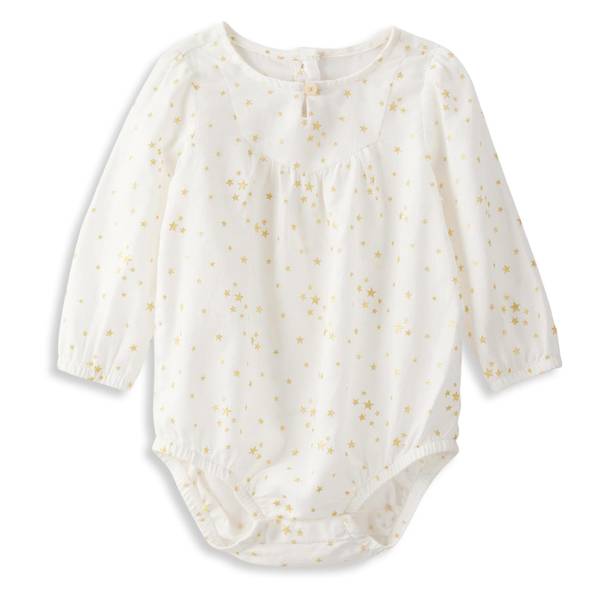 Photo of Infant Girl's Star Print Cotton Long-Sleeve Fashion Bodysuit