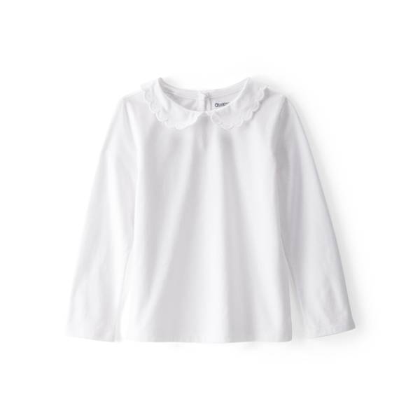 Photo of Toddler Girl's Scalloped Collar Long-Sleeve Shirt