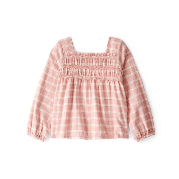 Photo of Toddler Girl's Plaid Cotton Long-Sleeve Top