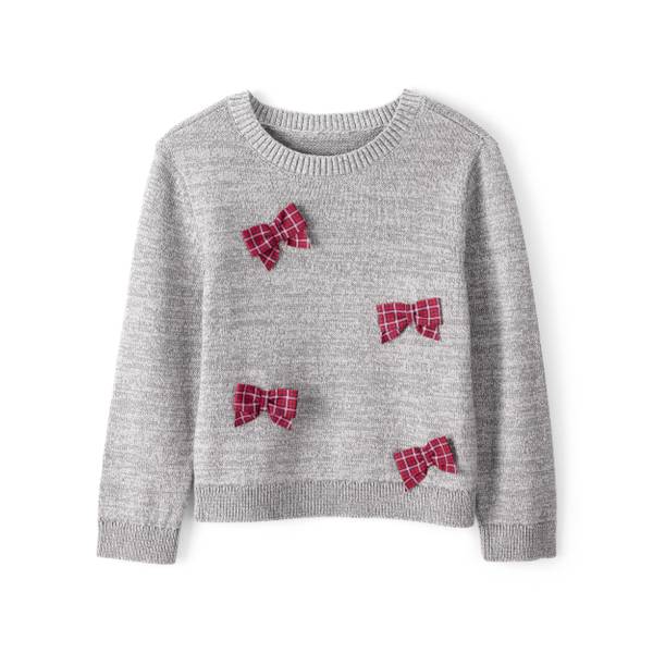 Photo of Toddler Girl's Bow Cotton Long-Sleeve Sweater