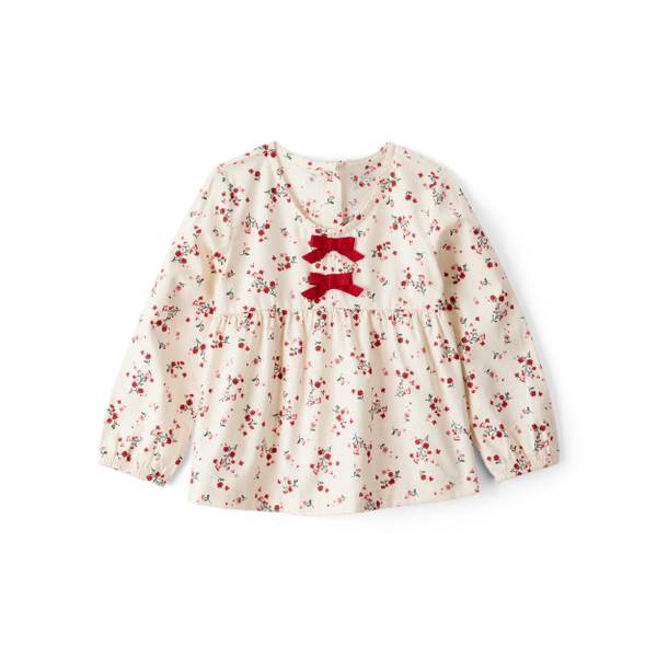 Photo of Toddler Girl's Floral Print 100% Cotton Long-Sleeve Top