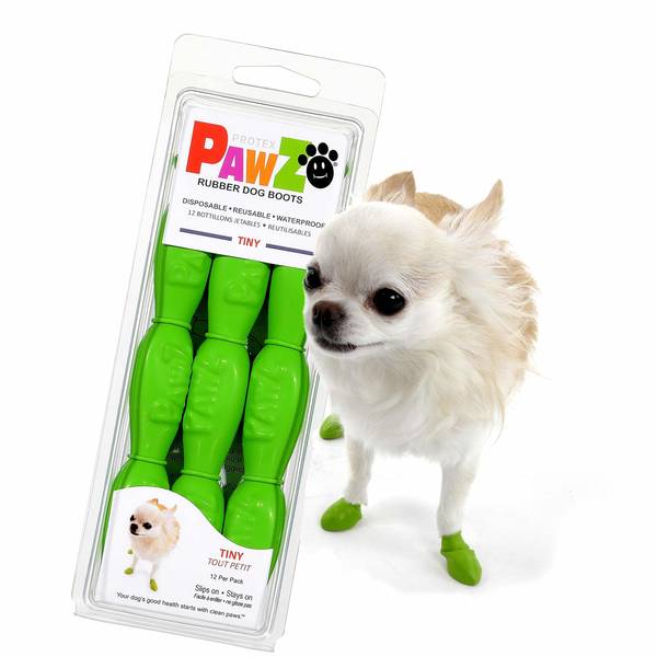 Photo of Tiny Apple Green Rubber Dog Boots