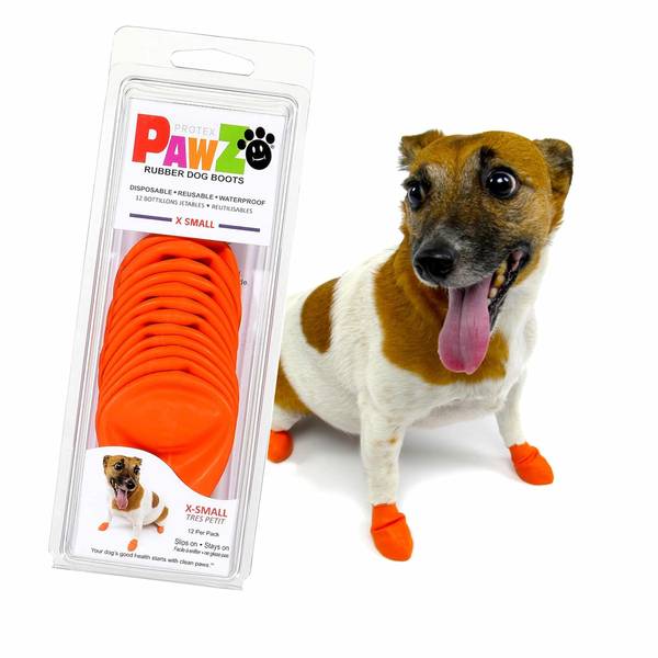 Photo of X-Small Orange Rubber Dog Boots