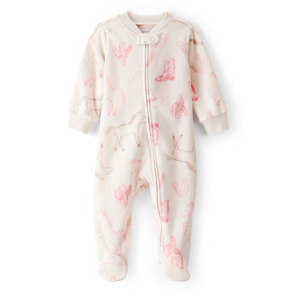 Photo of Infant Girl's Cowgirl Print Loose Fit Long-Sleeve Sleep and Play