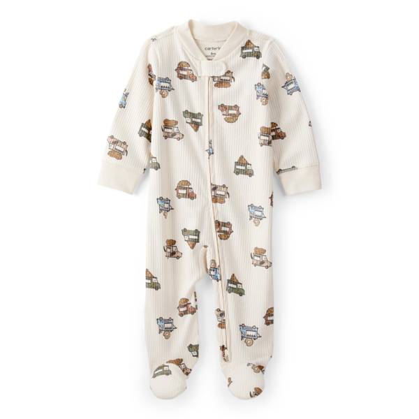 Photo of Infant Boy's Truck Print Cotton Long-Sleeve Sleep 'n Play