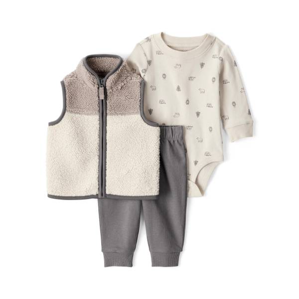 Carter's Infant Boy's 3-Piece Sherpa Vest and Pant Set 1T752110