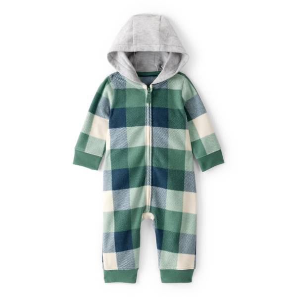 Photo of Infant Boy's Plaid Print Long-Sleeve Jumpsuit