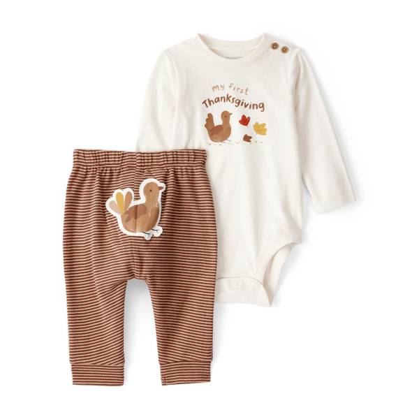 Photo of Infant's My First Thanksgiving Cotton Long-Sleeve Tee Set
