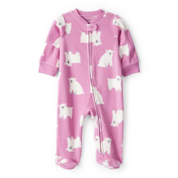 Photo of Infant Girl's Polar Bear Print Loose Fit Long-Sleeve Sleep 'n Play Pajamas