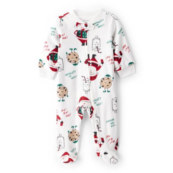 Photo of Infant's Santa Print Loose Fit Fleece Long-Sleeve Sleep 'n Play Pajamas