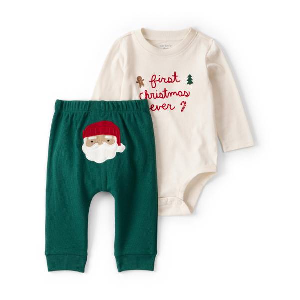 Photo of Infant's 2-Piece My First Christmas Long-Sleeve Bodysuit Set