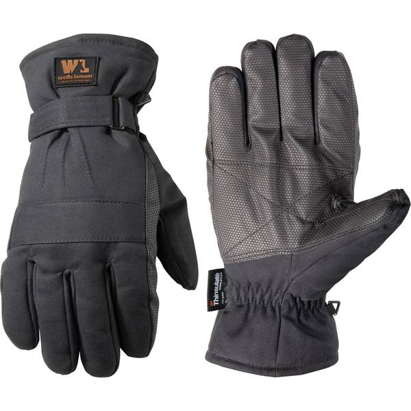 Photo of Men's Insulated Duck Fabric Black Winter Gloves