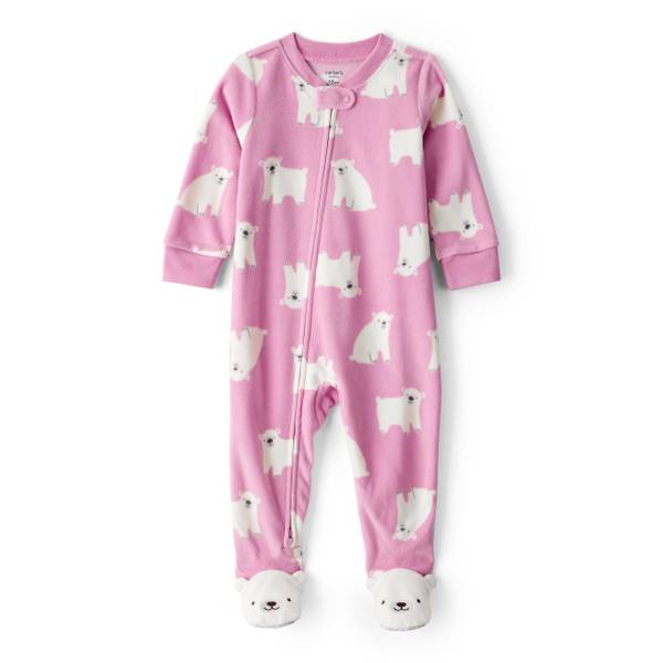 Photo of Infant Girl's Polar Bear Fleece Footie Pajama