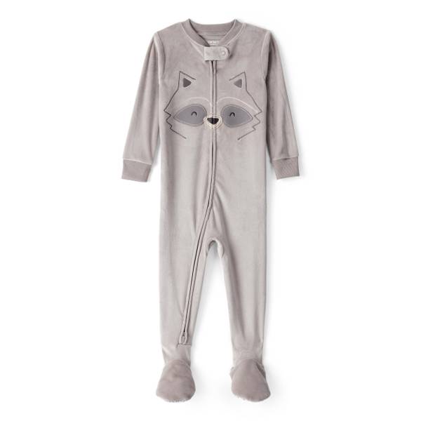 Photo of Toddler Boy's Raccoon Velour Long-Sleeve Loose Fit Pajamas