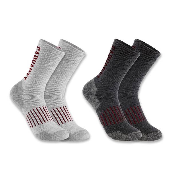Photo of Men's 2-Pack Midweight Synthetic-Wool Blend Logo Crew Socks