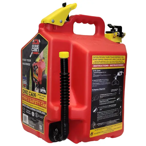 SureCan 5 Gallon Gasoline Type II Safety Can - SUR5SFG2 | Blain's