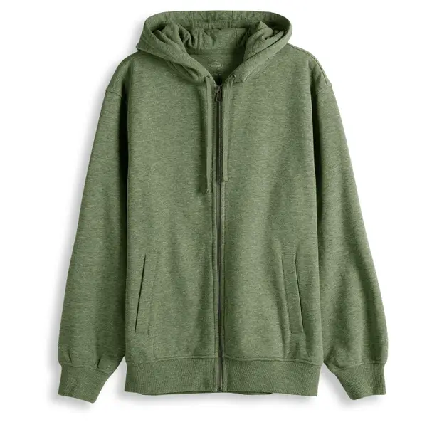 Work N' Sport Men's Long Sleeve Zip Front Hooded Sweatshirt