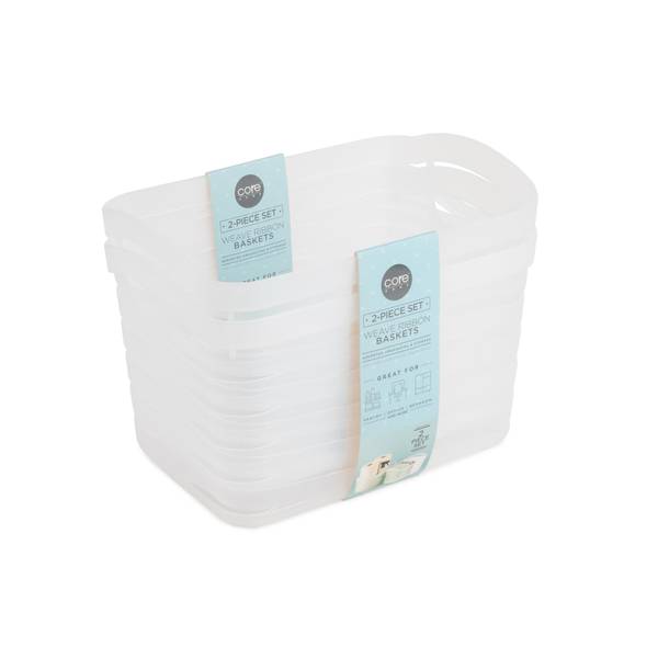 Photo of 2-Pack Medium White Plastic Weave Baskets