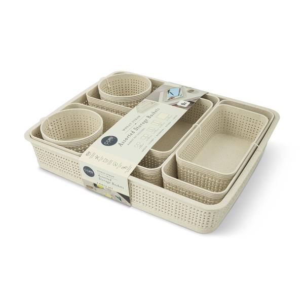 Photo of 9-Piece Assorted Wheat Straw Baskets