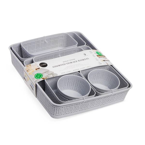 Photo of 9-Piece Assorted Cloud Wheat Straw Baskets