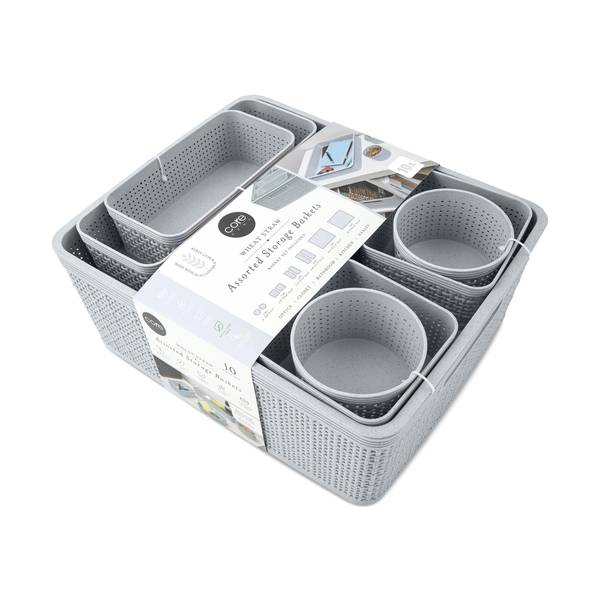 Photo of 10-Piece Assorted Wheat Straw Baskets