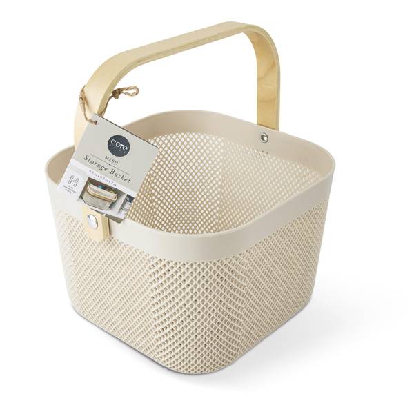 Photo of 9.84" Mesh Basket With Wood Handle