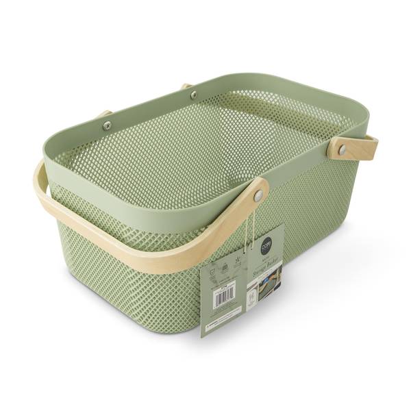 Photo of 15.74" Mesh Basket with Wood Handle