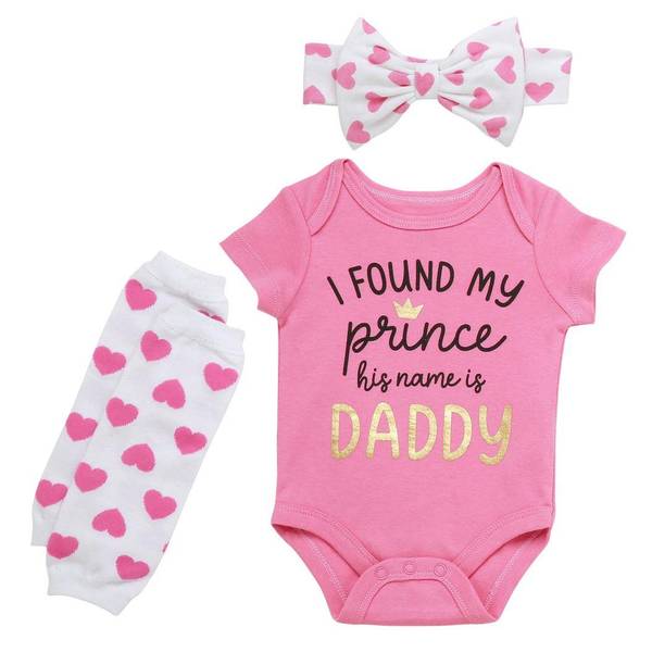 Photo of Infant Girls 3-Piece Prince Daddy Bodysuit Set