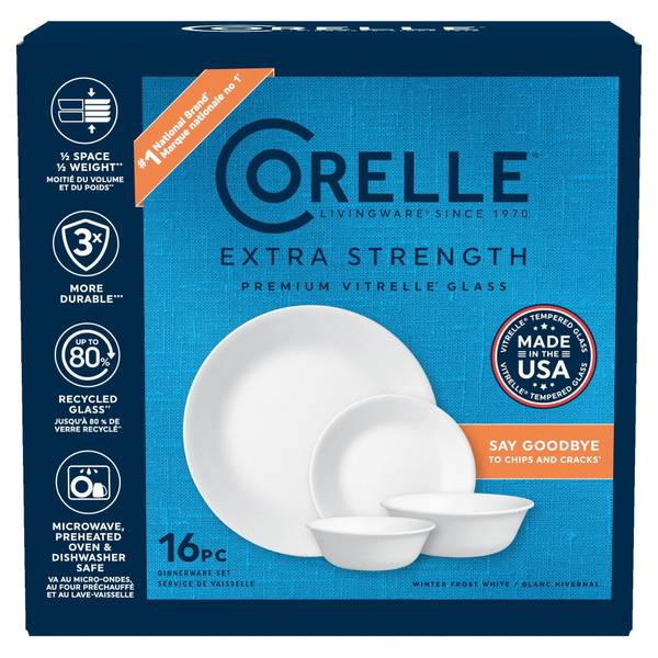 Corelle 16-Piece Winter Frost White Dinnerware Set 1148417