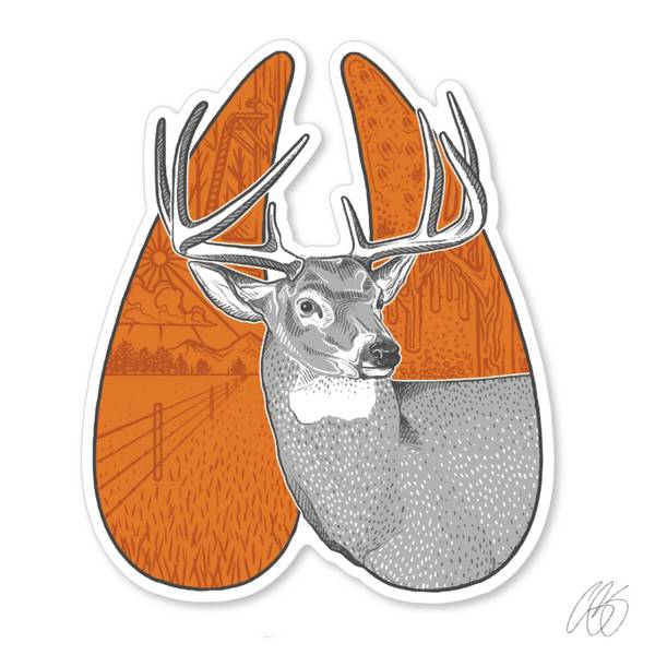 Photo of Whitetail Track Vinyl Decal