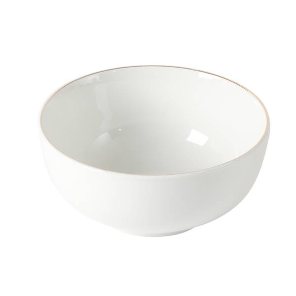 Photo of 6" Ogalla Fine Ceramic Gold Banded Cereal Bowl