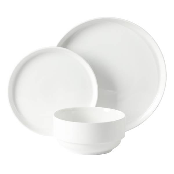 Gibson Home 12-Piece Snowscape Fine Ceramic Dinnerware Set