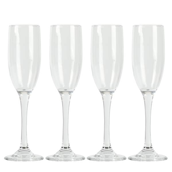 Photo of 4-Piece 6.4 oz Belinni Fluted Champagne Glass Set