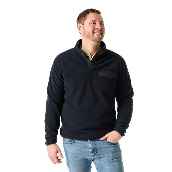 Photo of Men's Polar Fleece Snap Mock Neck Pullover