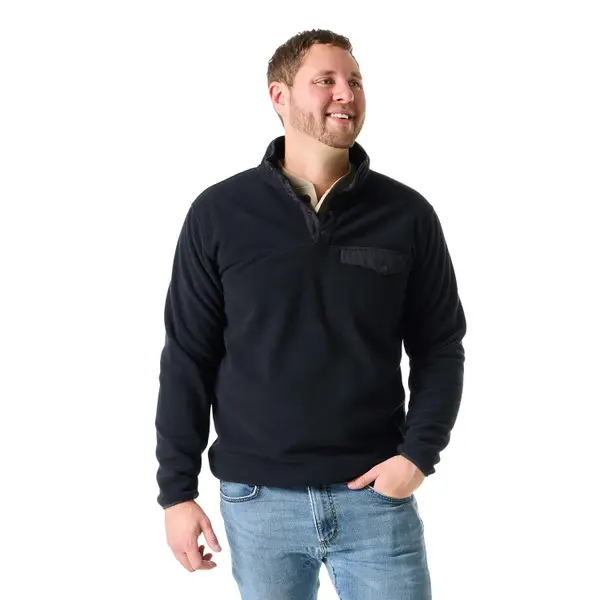 Work N' Sport Men's Polar Fleece Snap Mock Neck Pullover