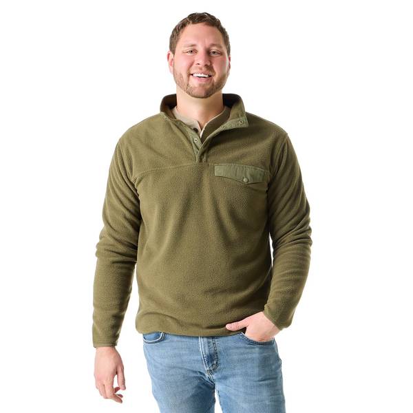 Photo of Men's Polar Fleece Snap Mock Neck Pullover
