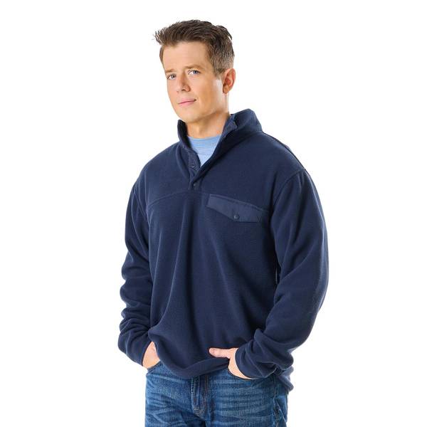 Photo of Men's Polar Fleece Snap Mock Neck Pullover