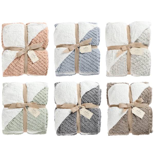 Photo of 50" x 60" Textured Faux Fur Berber Throw