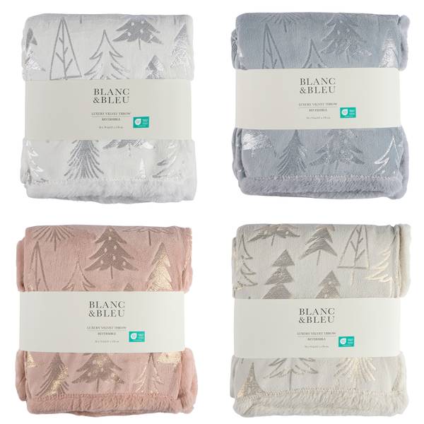 Photo of 50" x 60" Metalic Trees Faux Fur Reversable Throw