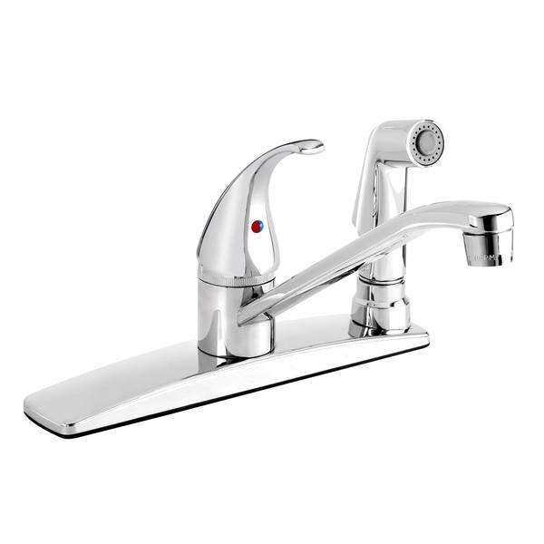 Photo of Polished Chrome Kitchen Sink Faucet with Hand Sprayer